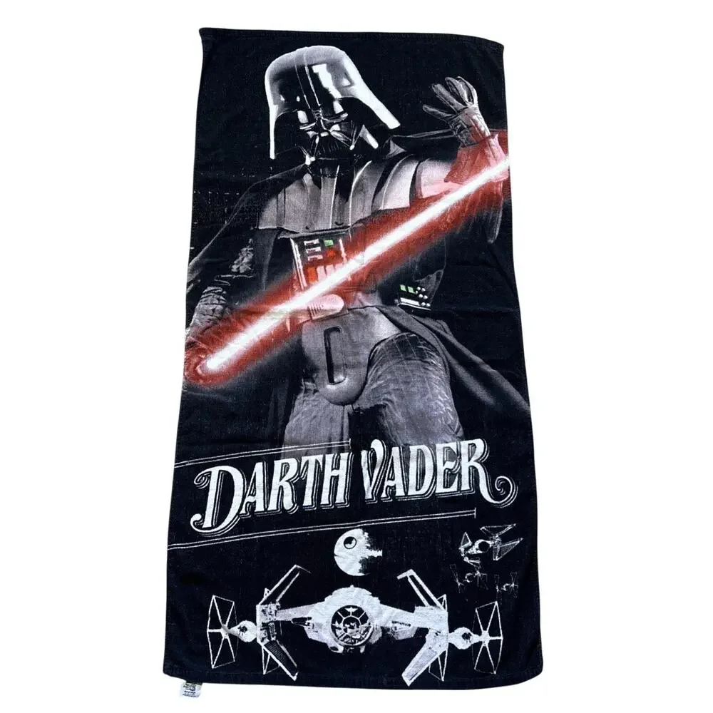 Vintage 1996 Star Wars Darth Vader Beach Towel Lucasfilm Death Star 90s Cotton
